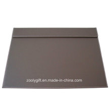 Classic Black Brown PU Leather Desk Pad with Panels